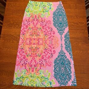 Lilly Pulitzer Floral Inez Maxi Skirt Sunshine Vibes XL